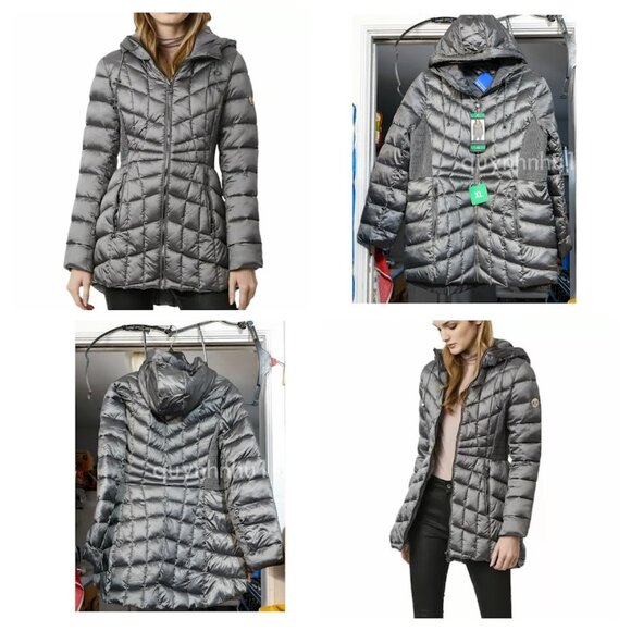 Bernardo Jackets & Blazers - Women Bernardo Ladies Packable Quilted Jacket in charcoal color .